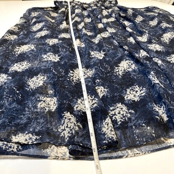 Joie Flowy Chiffon Trapezoid Baltic Print Navy Sleeveless Mini Dress Size XXL - Picture 7 of 11